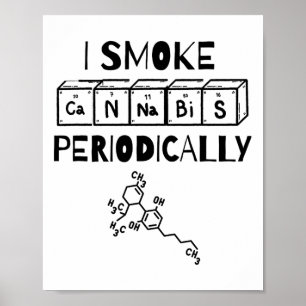 Funny Stoner Day Periodic Table Science Thc  Poster