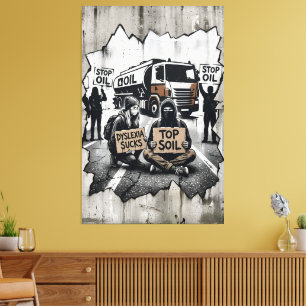 Funny Stop Oil Parody Canvas Print
