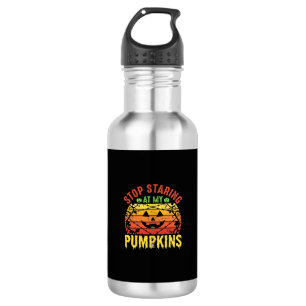 Funny Stop Staring At My Pumpkins Halloween Design 532 Ml Water Bottle