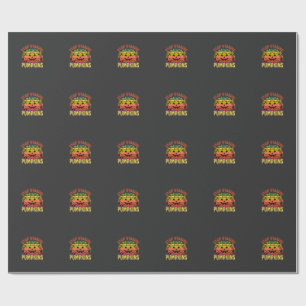 Funny Stop Staring At My Pumpkins Halloween Design Wrapping Paper