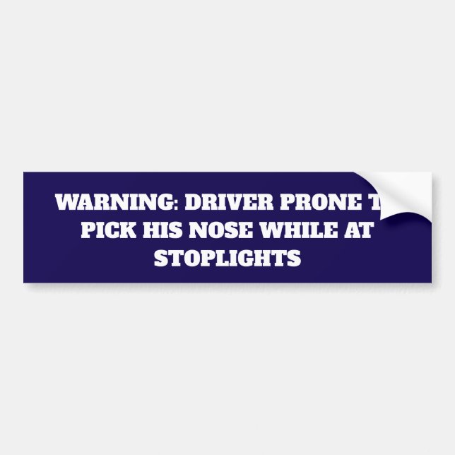 Funny Stoplight Nosepicker Warning Sticker (Front)