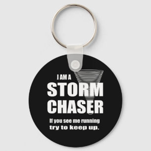 Funny Storm Chaser Black Key Ring