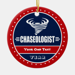 Funny Storm Chaser Tornado Twister Ceramic Tree Decoration