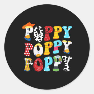 Funny Story Poppy Toy Boy Story Dad Fathers Day Te Classic Round Sticker