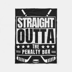 Funny Straight Outta The Penalty Box Kids Hockey G Fleece Blanket
