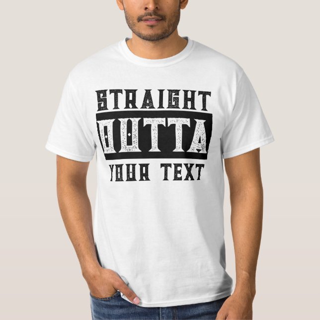 Funny 'Straight Outta Your Text' Parody T-Shirt (Front)