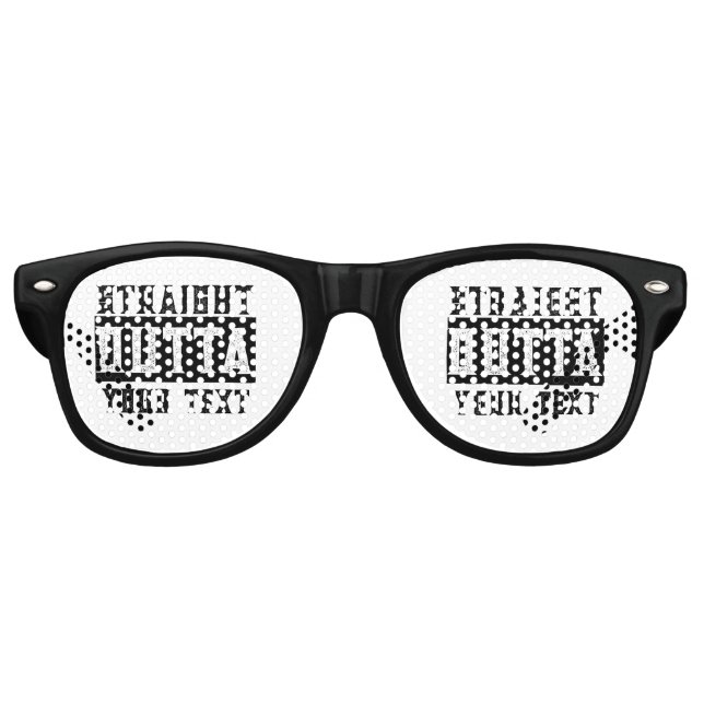 Funny 'Straight Outta Your Text' Retro Sunglasses (Front)