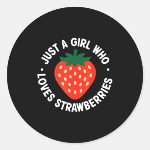 Funny Strawberry Art For Girls Women Fruit Strawbe Classic Round Sticker