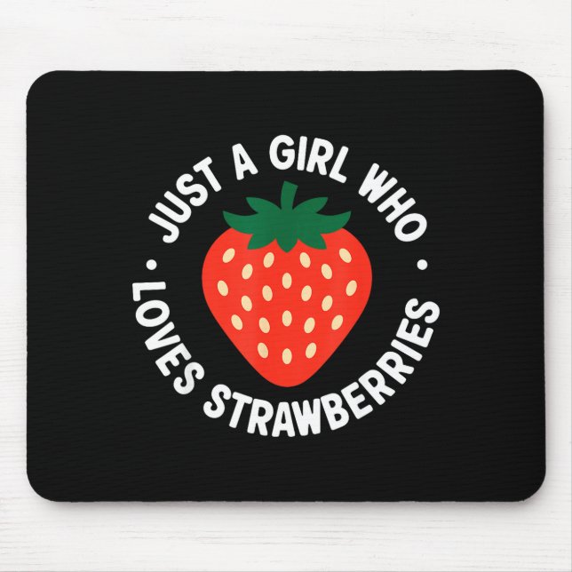Funny Strawberry Art For Girls Women Fruit Strawbe Mouse Mat (Front)