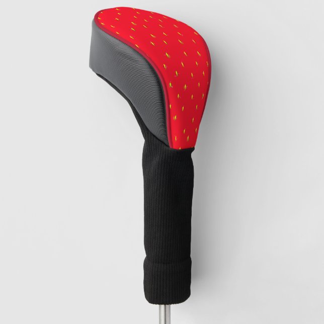 Funny strawberry background golf head cover (Angled)