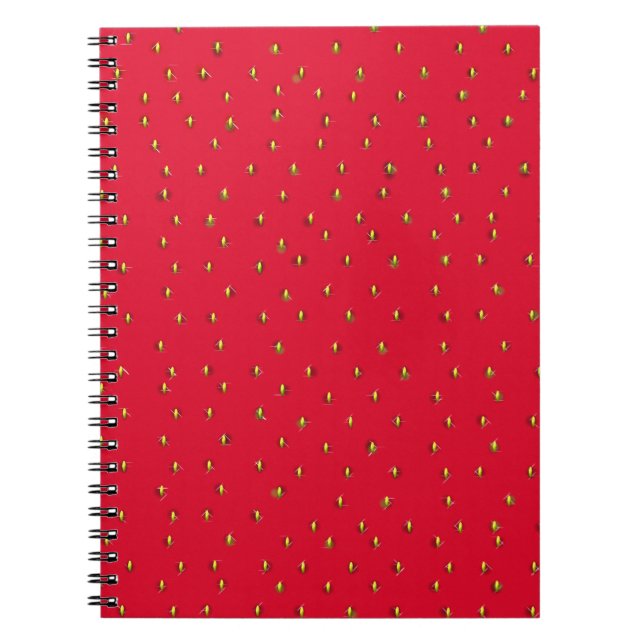 Funny strawberry background red notebook (Front)