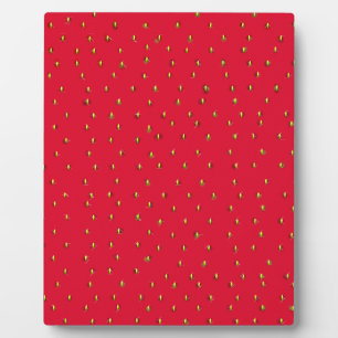 Funny strawberry background red plaque