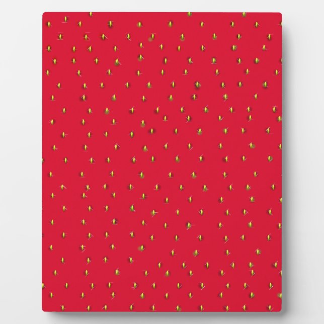 Funny strawberry background red plaque (Front)