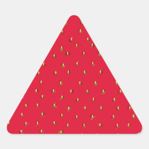 Funny strawberry background red triangle sticker