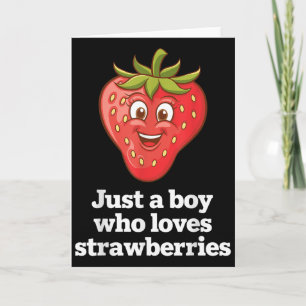 Funny Strawberry Design For Boys Men Fruit Strawbe Card