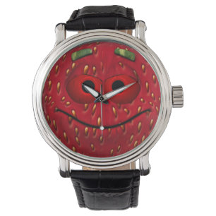 Funny Strawberry Emoticon Watch