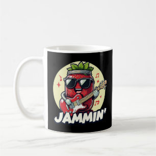 Funny Strawberry Jam Playing Guitar Cool Jammin Coffee Mug