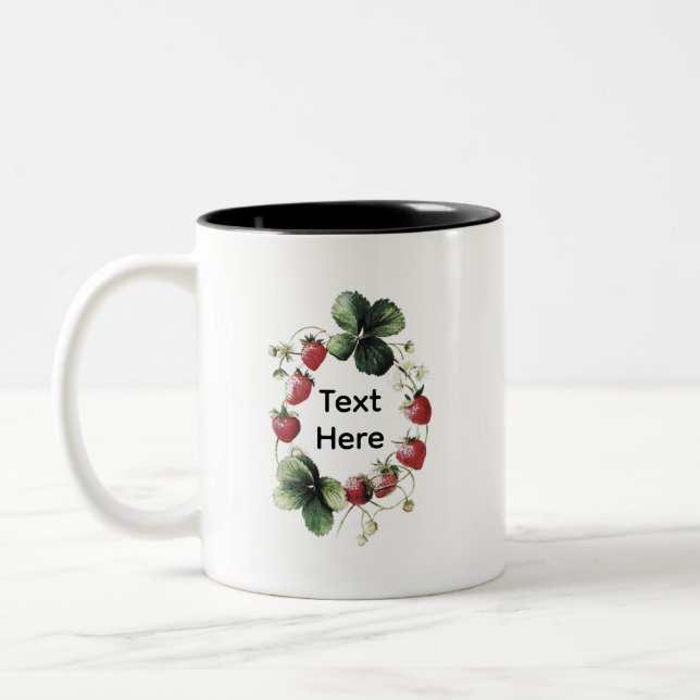 Funny strawberry Two-Tone coffee mug (Left)