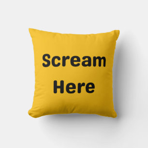 Funny Stress Relief Pillow – “Scream Here” Bold