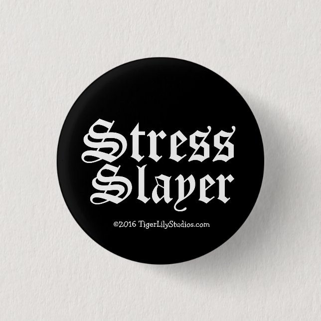 Funny Stress Slayer Massage Therapist LMT 3 Cm Round Badge (Front)
