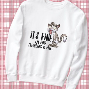 Funny Stressed Anxiety Cat Sweatshirt