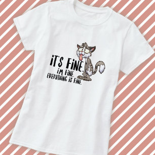 Funny Stressed Anxiety Cat  T-Shirt