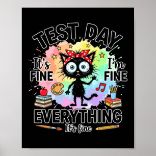 Funny Stressed Cat Fine Art Teacher Back To School Poster