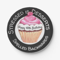 Funny Stressed is Desserts quote Happy Birthday