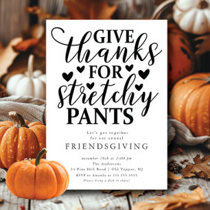 Funny Stretchy Pants Friendsgiving Invitation