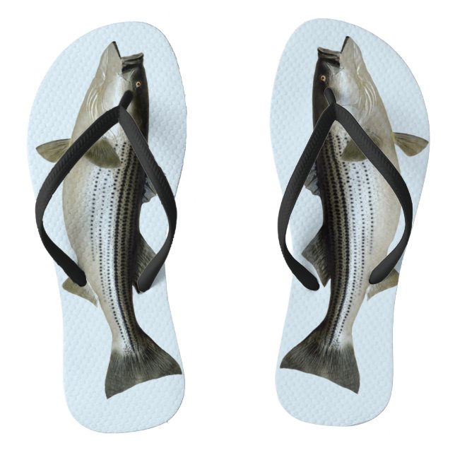 Funny Striped Bass for the Fisher Flip Flops (Footbed)