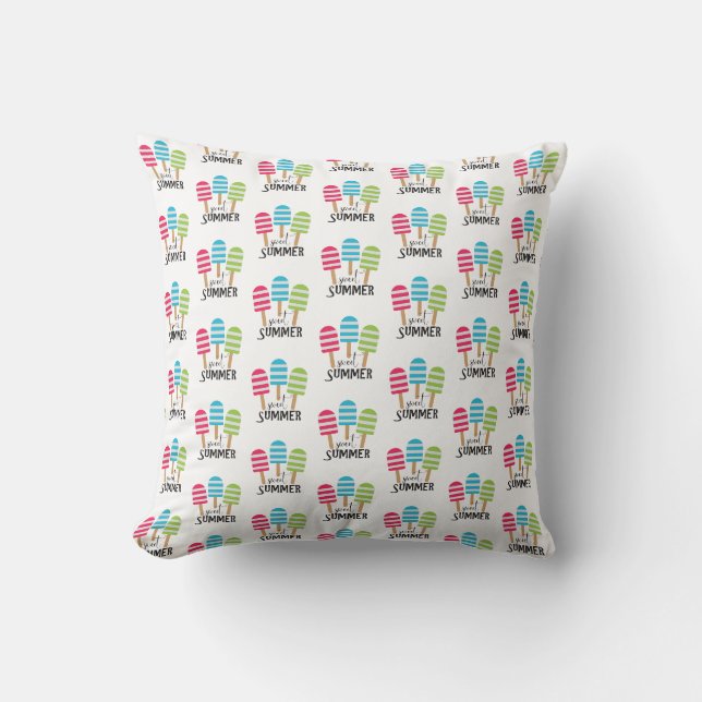 Funny Striped Popsicles Cushion (Front)
