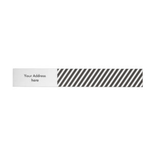 Funny Stripes BLACK diagonal + your backgr. colour Wraparound Address Label