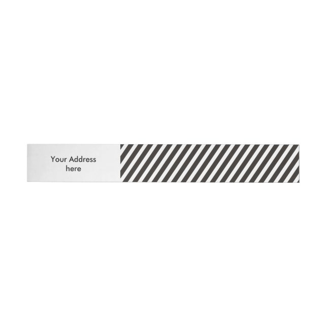 Funny Stripes BLACK diagonal + your backgr. colour Wraparound Address Label (Individual)