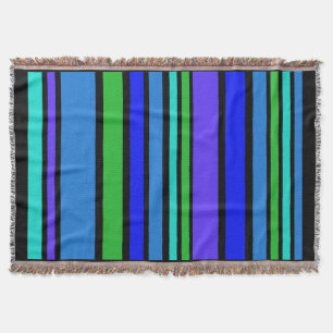 Funny Stripes coloured IV + your background colour Throw Blanket