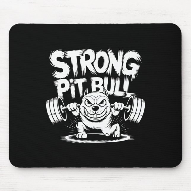 Funny Strong Crucifix Lifting Pitbull  Mouse Mat (Front)