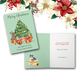 Funny Struggle is Real Cat Christmas Holiday Card
