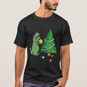 Funny Struggle Is Real Dinosaur Christmas Tree Sta T-Shirt