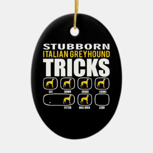funny stubborn italian greyhound tricks ceramic tree decoration
