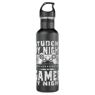 Funny Student By Day Gamer By Night Vintage Video  710 Ml Water Bottle