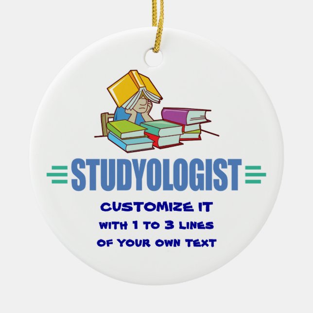 Funny Student Ceramic Tree Decoration (Front)