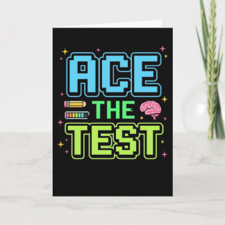 Funny Student Test Ace The Test Level Up Test Day Card
