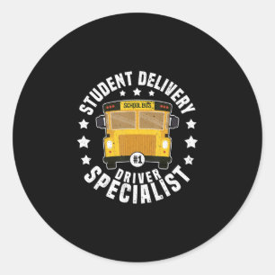 funny students bus-driver school bus drivers classic round sticker