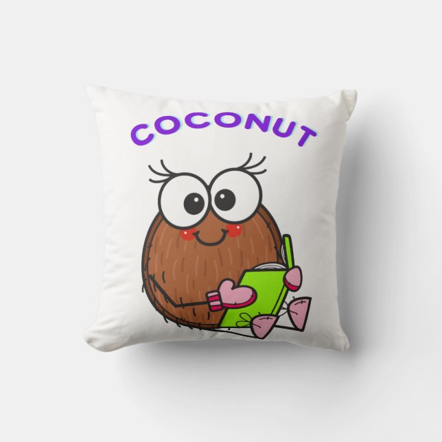Funny studying coconut cushion (Front)