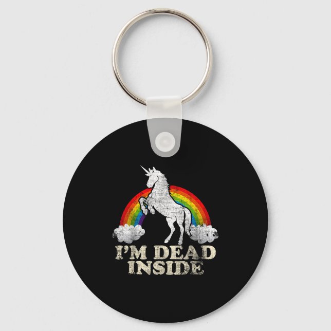 Funny Stuff - Unicorn I'm Dead Inside Sarcastic De Key Ring (Front)