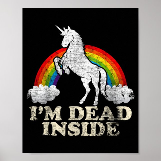 Funny Stuff - Unicorn I'm Dead Inside Sarcastic De Poster (Front)