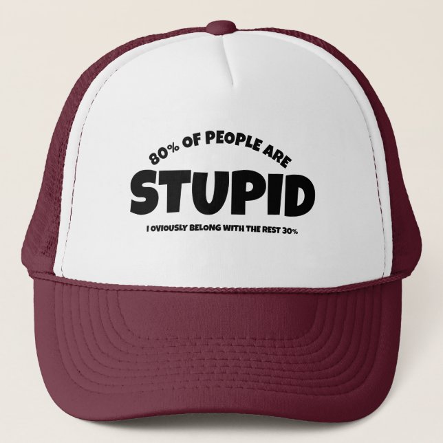 Funny "Stupid" Baseball Cap, Trendy Math Wiz Humou Trucker Hat (Front)