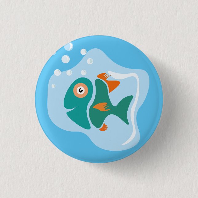 Funny Stylish Fish 3 Cm Round Badge (Front)