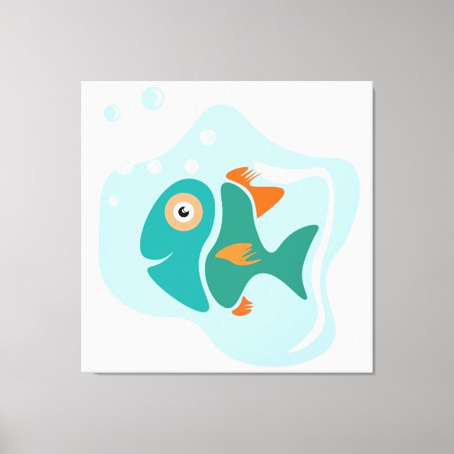 Funny Stylish Fish Canvas Print (Front)