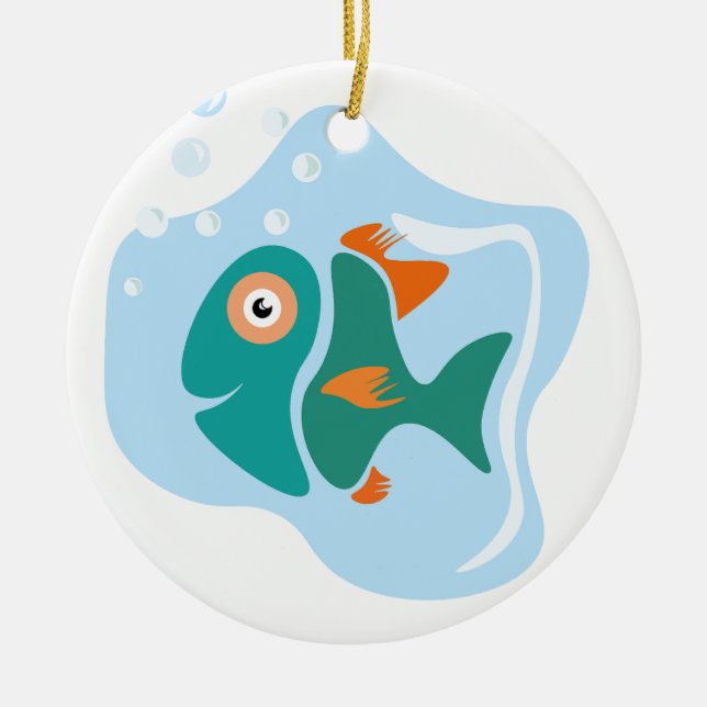 Funny Stylish Fish Ceramic Tree Decoration (Front)
