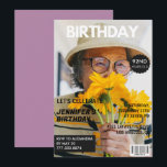 Funny  Stylish Photo Magazine 92nd birthday Invitation<br><div class="desc">Funny  Stylish Photo Magazine 92nd birthday invitations</div>